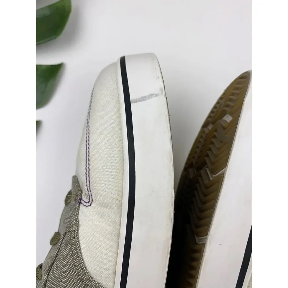 Nike ID SB 6.0 Sneakers Low Green Cream Canvas Skate Shoes 446825-991 Men's 13